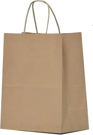 Qutuus 50pcs Gift Bags 8x4.5x10 Brown Paper Bags with Handles Bulk,Kraft Bags, Brown Gift Bags, Medium Size Gift Bag Bulk,Brown Bags, Kraft Paper Bag, Craft Bags