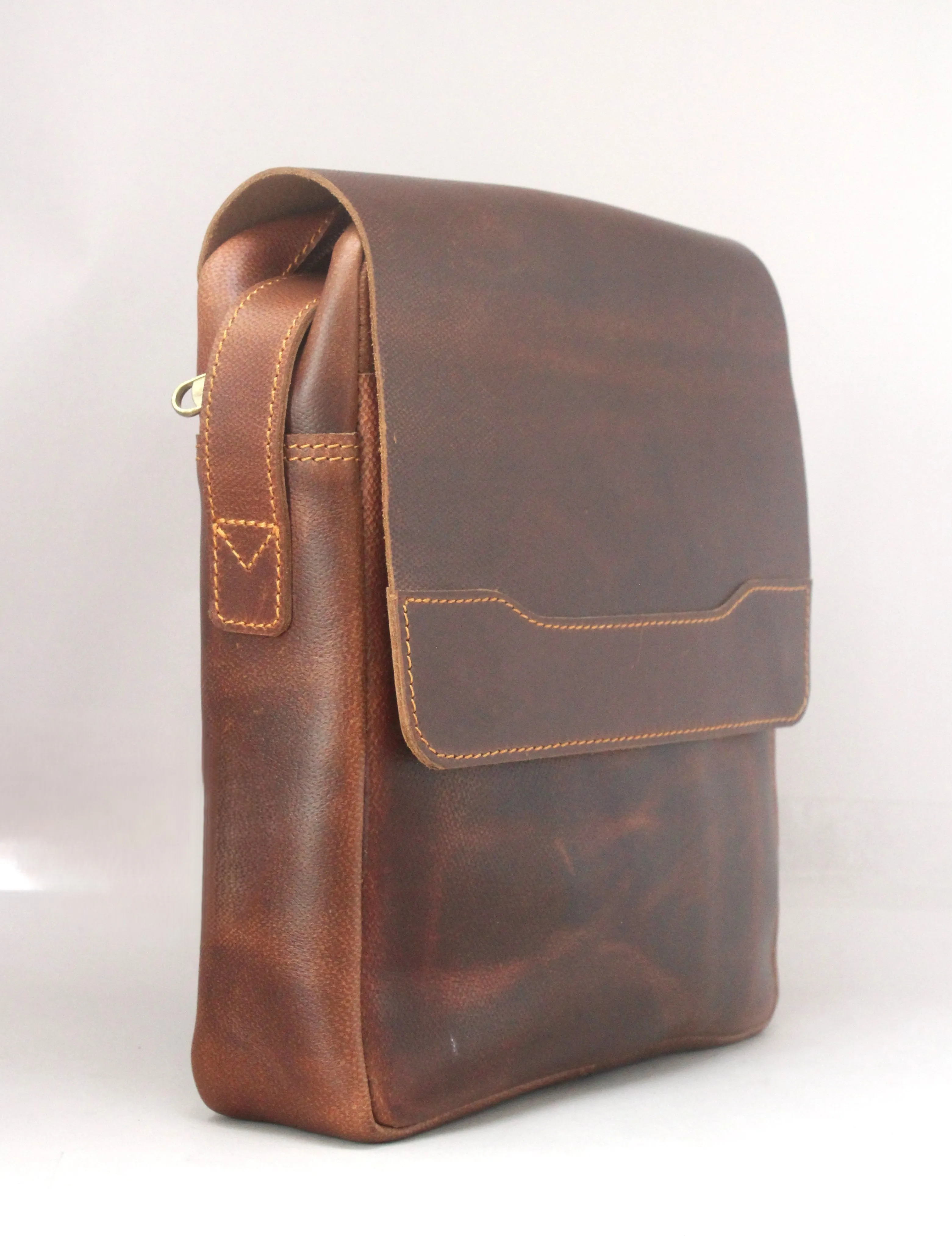 Rank Oil Pullup Genuine Leather Sling Bag