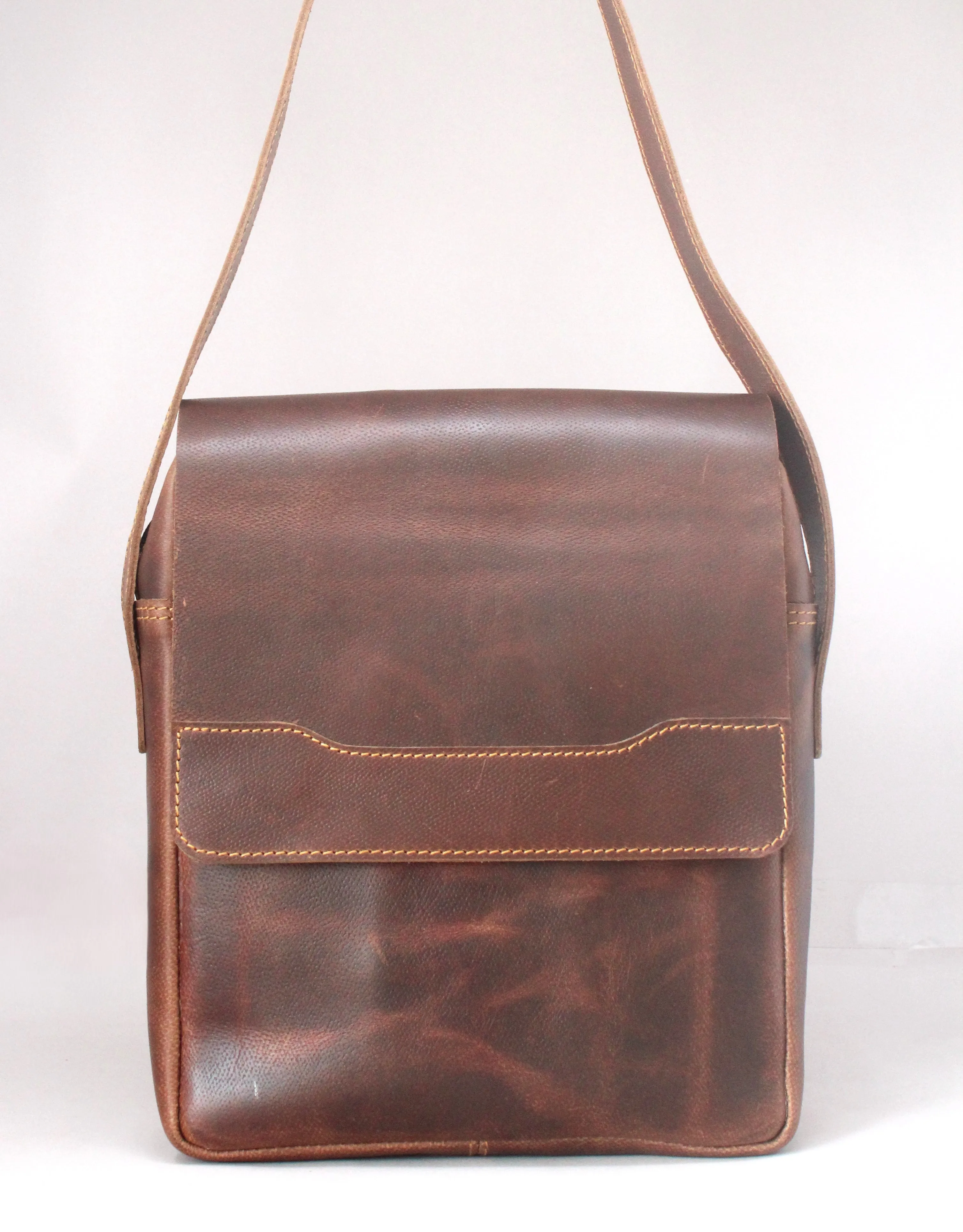 Rank Oil Pullup Genuine Leather Sling Bag