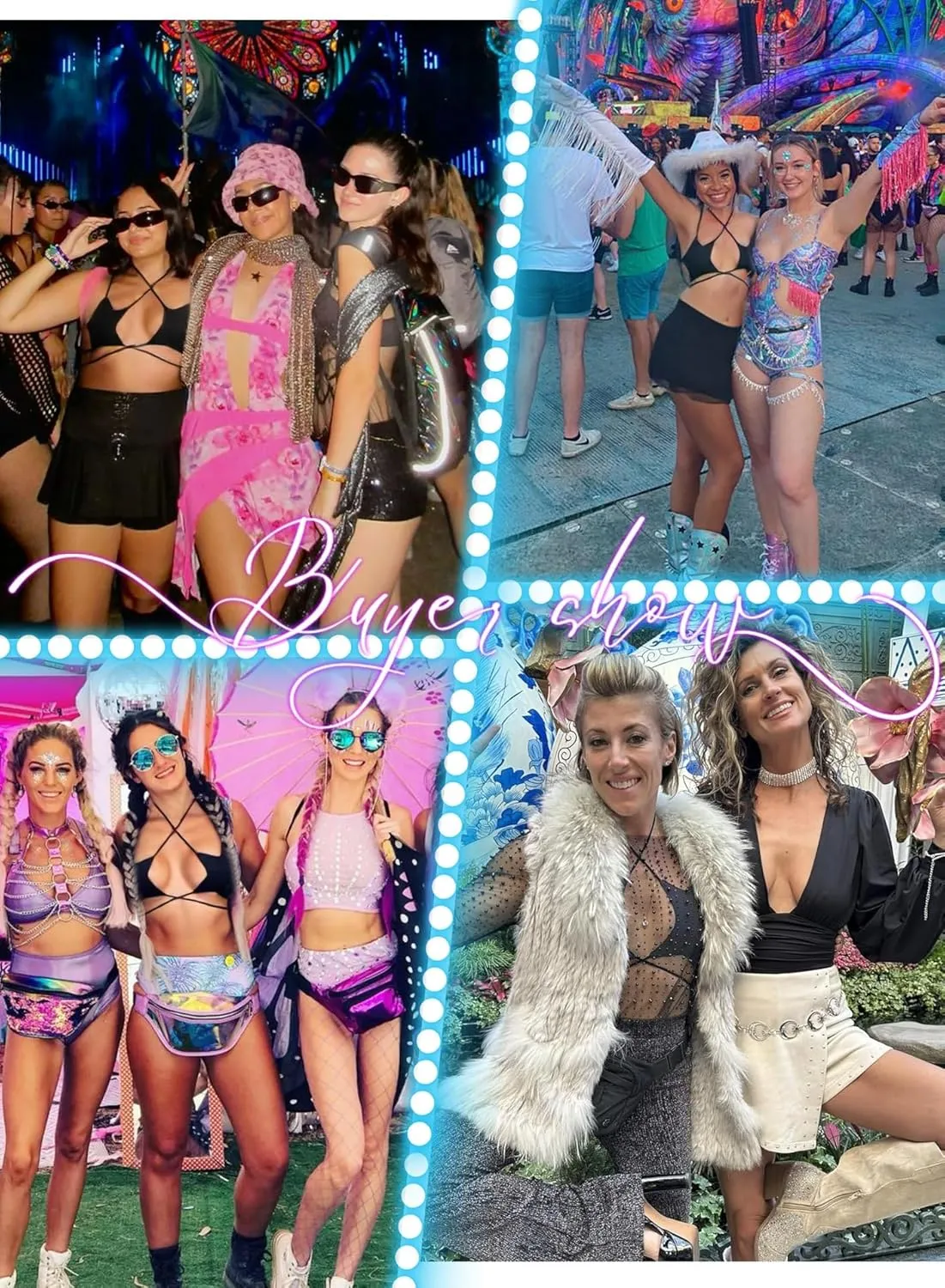 Rave Star Top for Women - EDC Festival Sexy Halter Party Dance Bra Backless Strappy Crisscross Wrap Tie Outfits