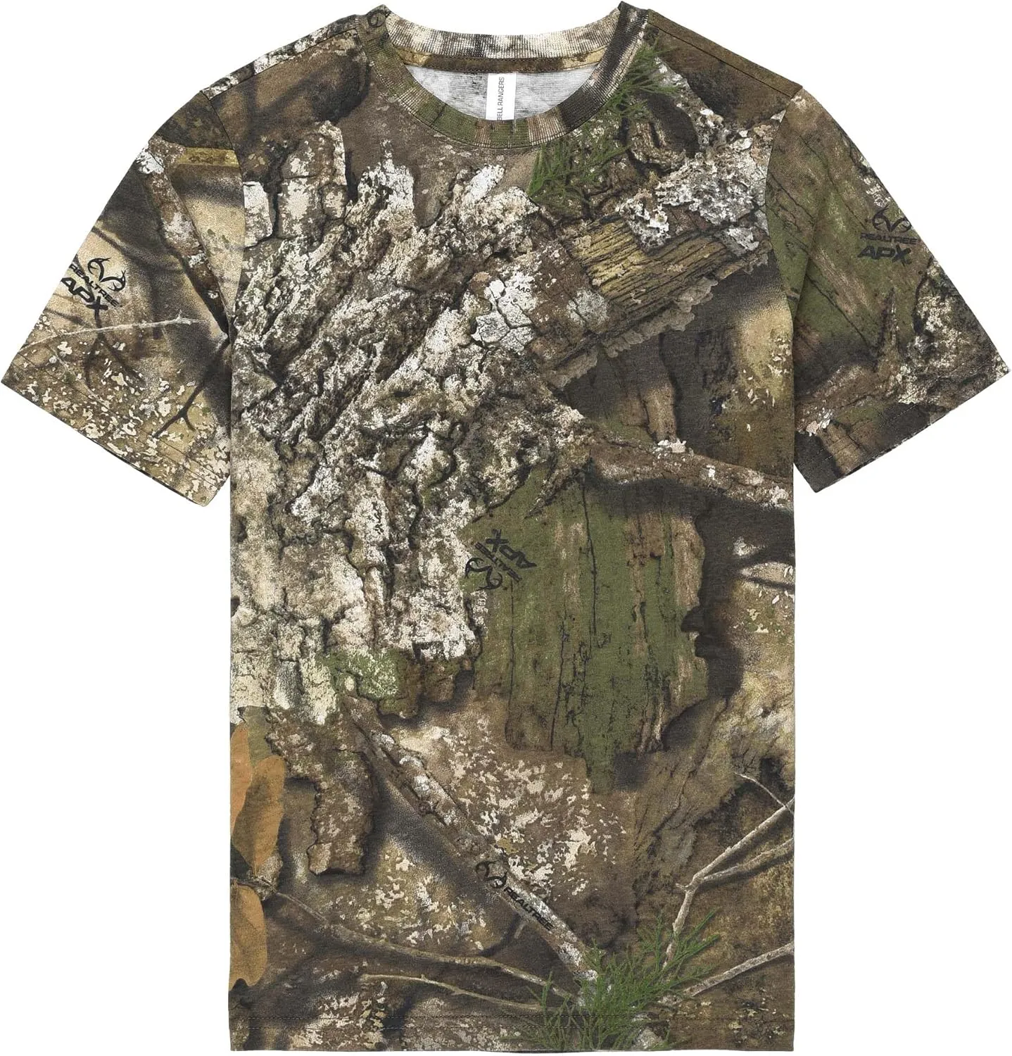 Realtree APX Youth Camo Emblem Free Short Sleeve Cotton Blend Kids Crewneck Hunting Tee Shirt