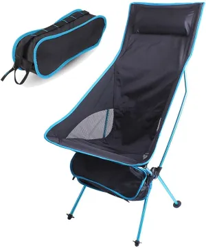 Recliner Chair,Compact Outdoor Chair, Portable Folding Outdoor 600D Oxford Cloth Camping Seat for Fishing Festival Picnic BBQ Beach Ultralight Chair,Lake Blue