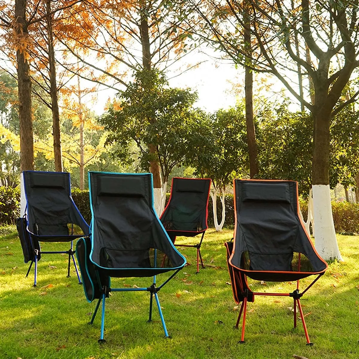 Recliner Chair,Compact Outdoor Chair, Portable Folding Outdoor 600D Oxford Cloth Camping Seat for Fishing Festival Picnic BBQ Beach Ultralight Chair,Lake Blue