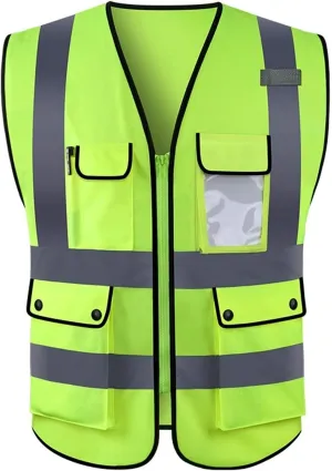 reflective clothing Car reflective vest, vest, safety clothing, cycling traffic fluorescent clothing, night engineering protection jacket reflecting suit(XXL size)