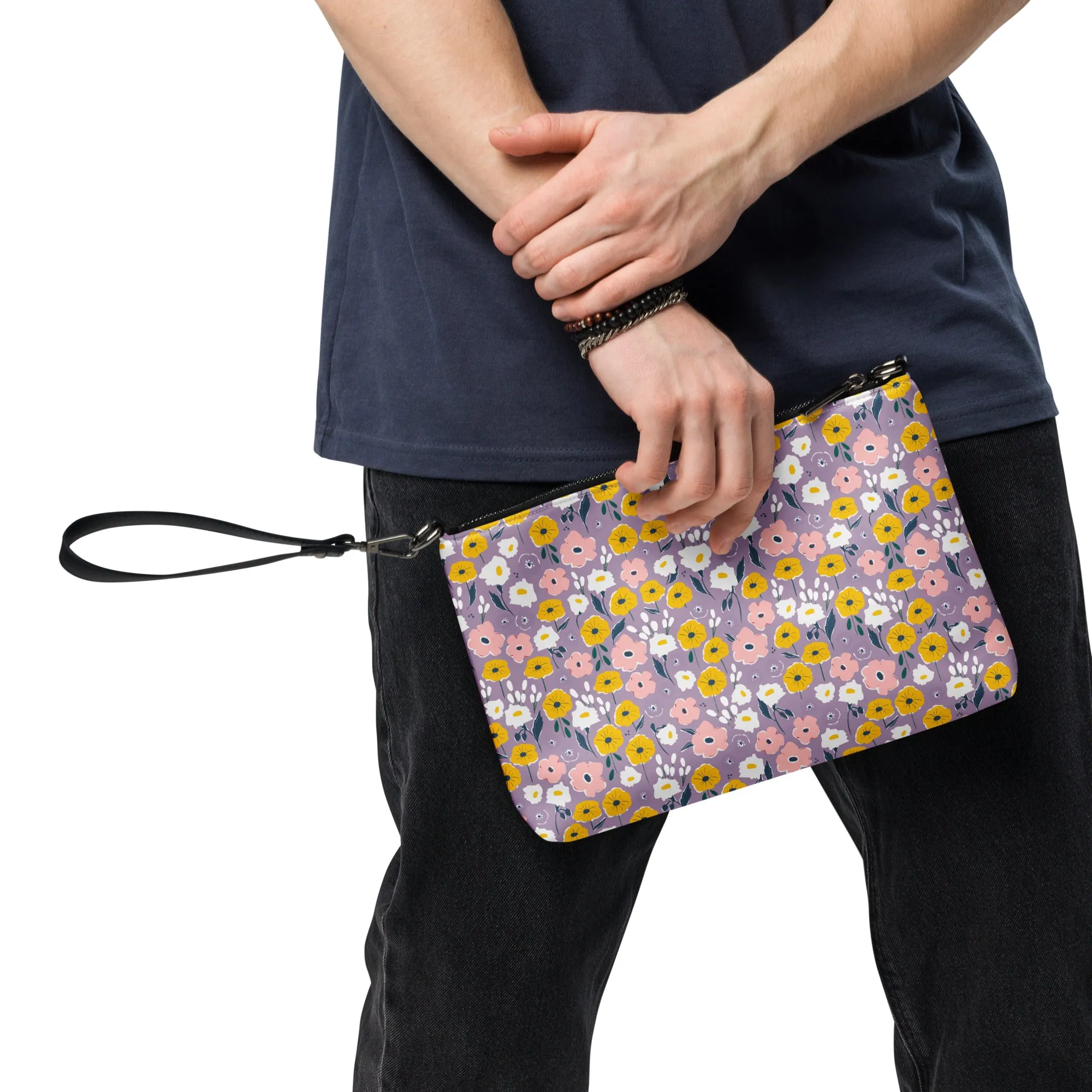 Retro Purple & Yellow Floral Crossbody Bag