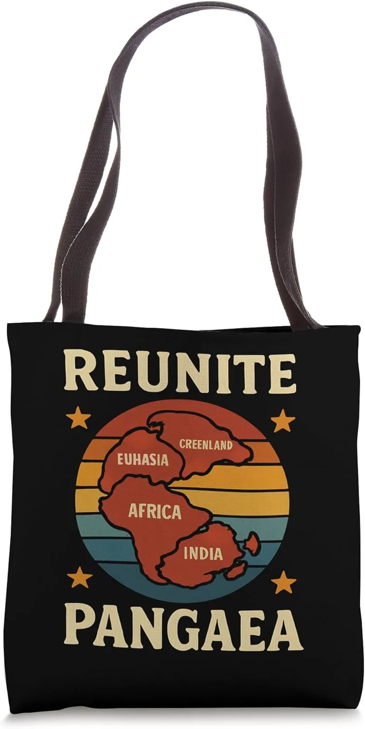 Retro Vintage Reunite Pangaea Earth Science Paleogeography Tote Bag