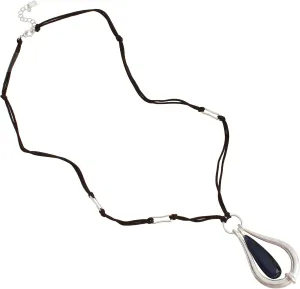 Robert Lee Morris Soho Montana Doorknocker Pendant Suede Necklace (329937SLV401)