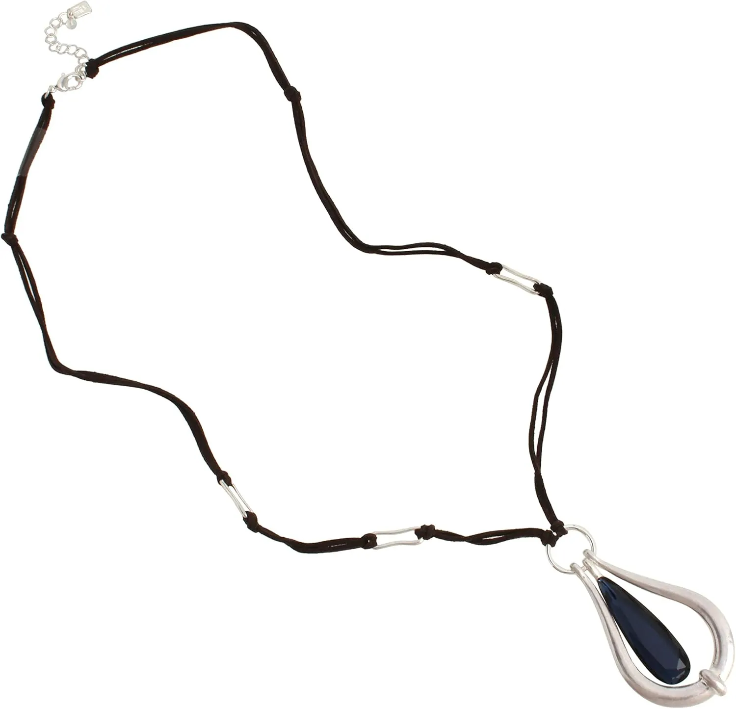 Robert Lee Morris Soho Montana Doorknocker Pendant Suede Necklace (329937SLV401)