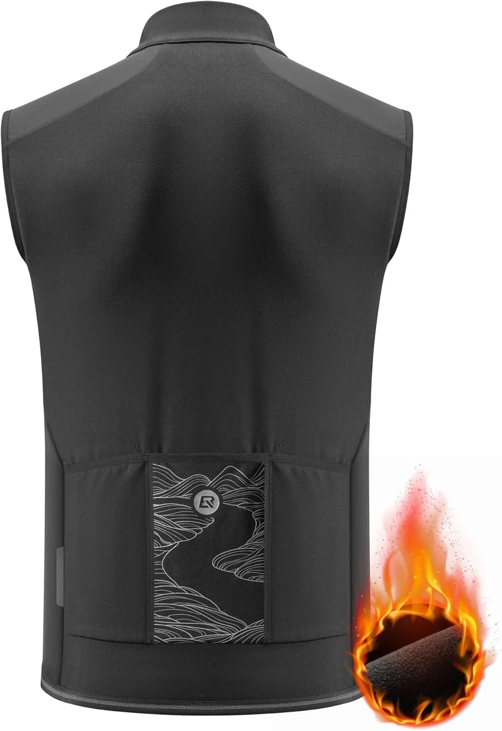 ROCKBROS Cycling Vest for Men Women Windproof Sleeveless Thermal Bike Vest Lightweight Shell Stretch Jacket for Running