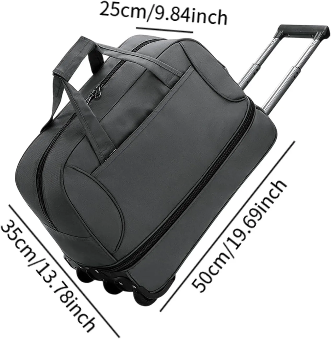Rolling Duffel Bag with Wheels Oxford Cloth Wheeled for Traveling Outdoor Picnic, Gray