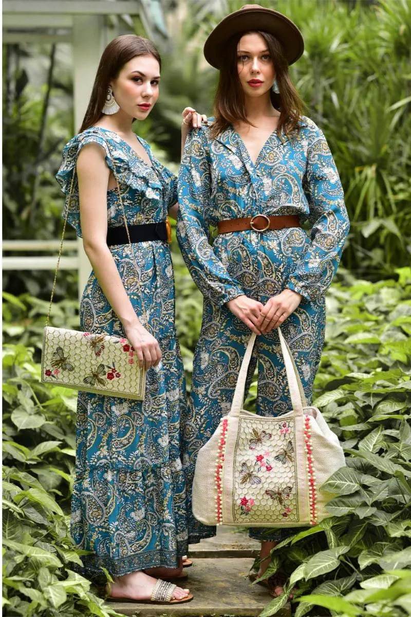 Rose Garden Golden Bee Tote