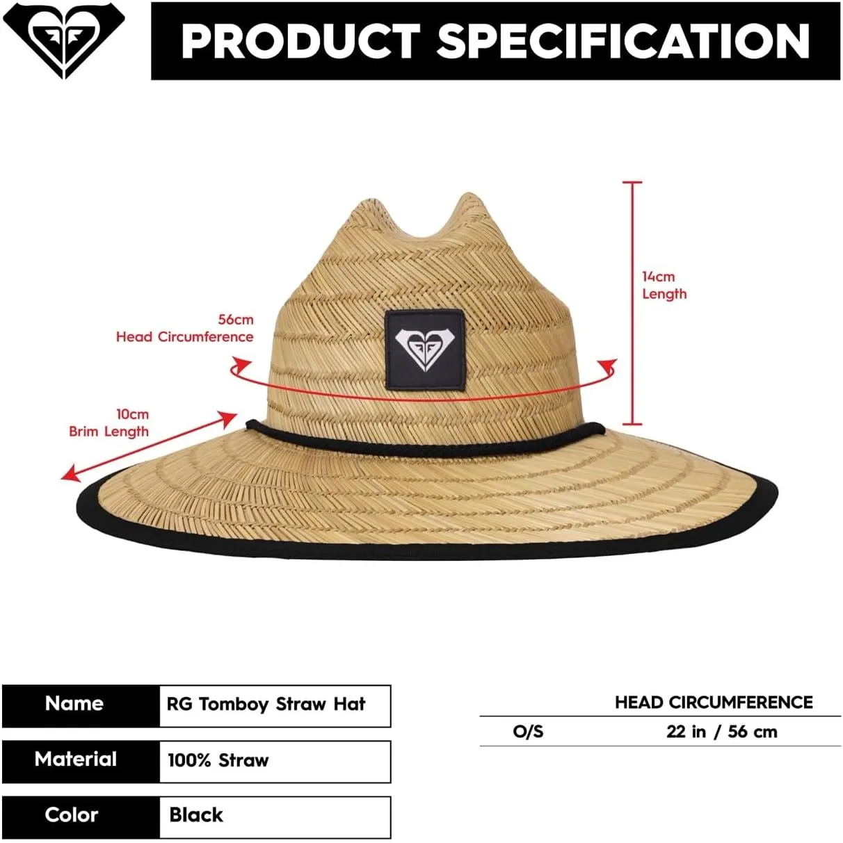 Roxy Girls' Rg Tomboy Straw Hat