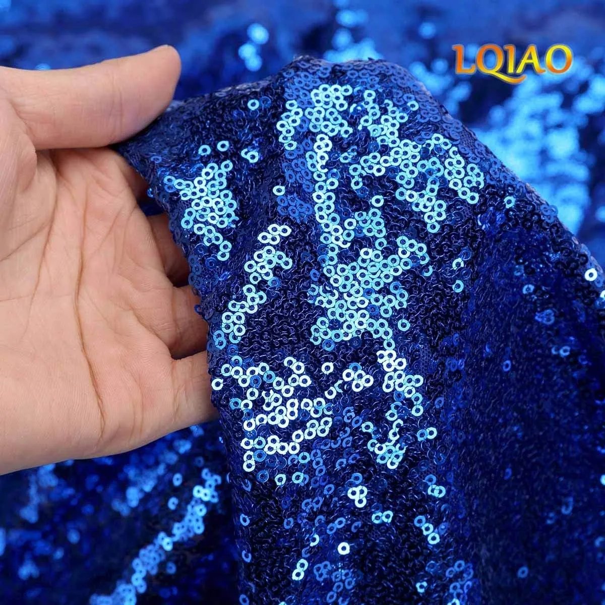 Royal Blue Sewing Sequin Fabric Sequin Lace Fabric Sold by The Yard for Costumes Sequin Knit Fabric, Tablecloth, Table Runner, Sequin Backdrop Wedding Dress Decorations(1 Yard)