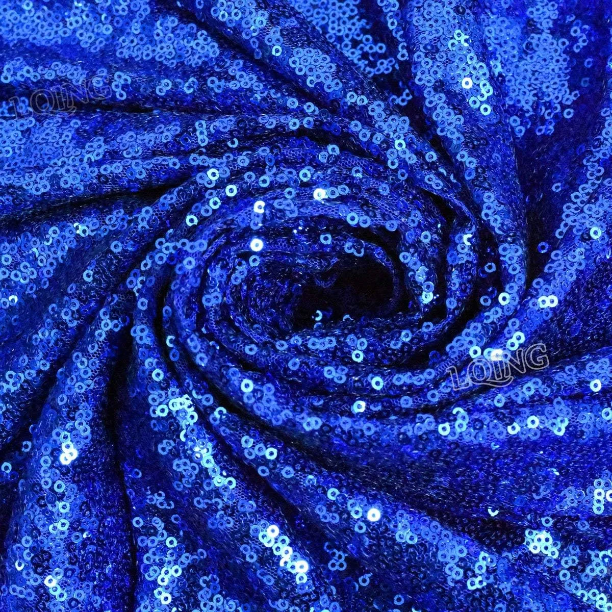 Royal Blue Sewing Sequin Fabric Sequin Lace Fabric Sold by The Yard for Costumes Sequin Knit Fabric, Tablecloth, Table Runner, Sequin Backdrop Wedding Dress Decorations(1 Yard)