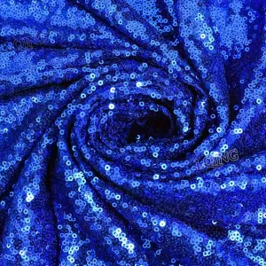 Royal Blue Sewing Sequin Fabric Sequin Lace Fabric Sold by The Yard for Costumes Sequin Knit Fabric, Tablecloth, Table Runner, Sequin Backdrop Wedding Dress Decorations(1 Yard)