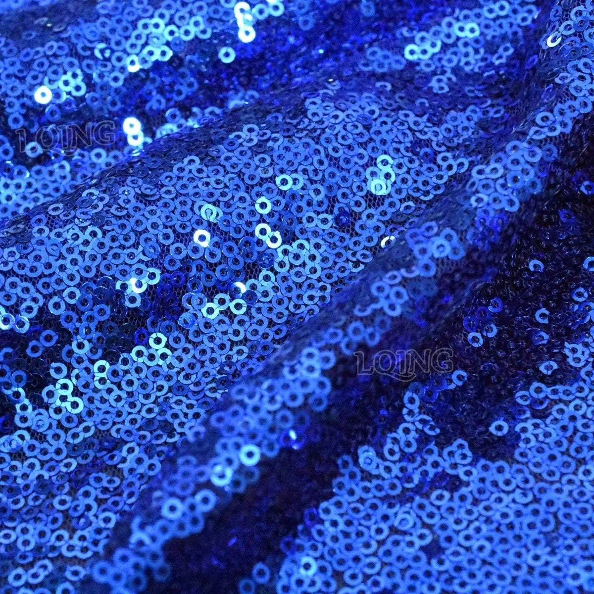 Royal Blue Sewing Sequin Fabric Sequin Lace Fabric Sold by The Yard for Costumes Sequin Knit Fabric, Tablecloth, Table Runner, Sequin Backdrop Wedding Dress Decorations(1 Yard)