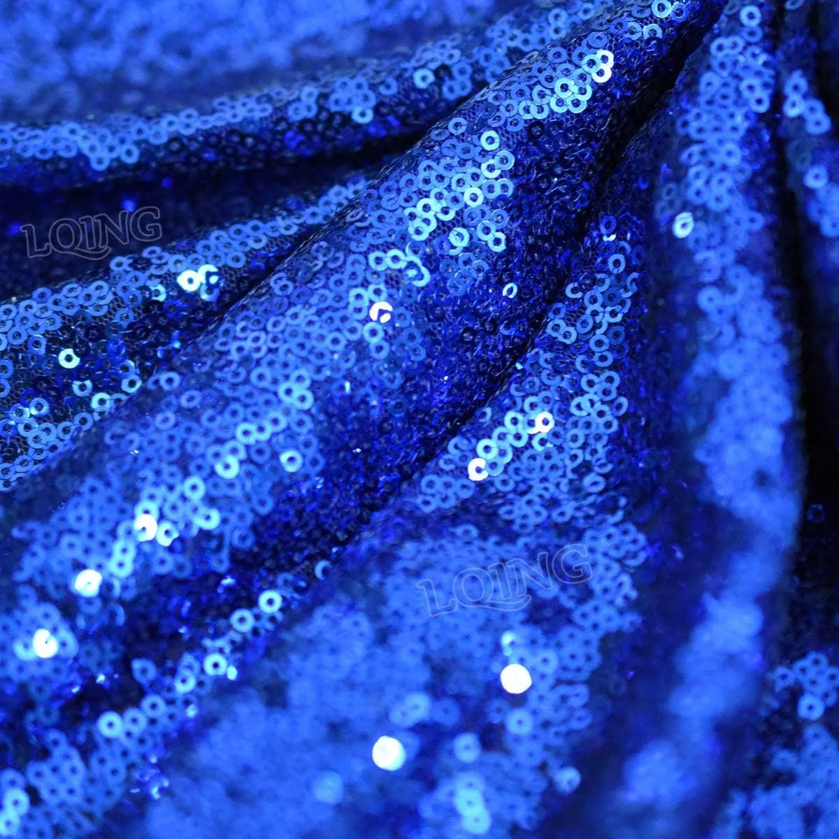 Royal Blue Sewing Sequin Fabric Sequin Lace Fabric Sold by The Yard for Costumes Sequin Knit Fabric, Tablecloth, Table Runner, Sequin Backdrop Wedding Dress Decorations(1 Yard)