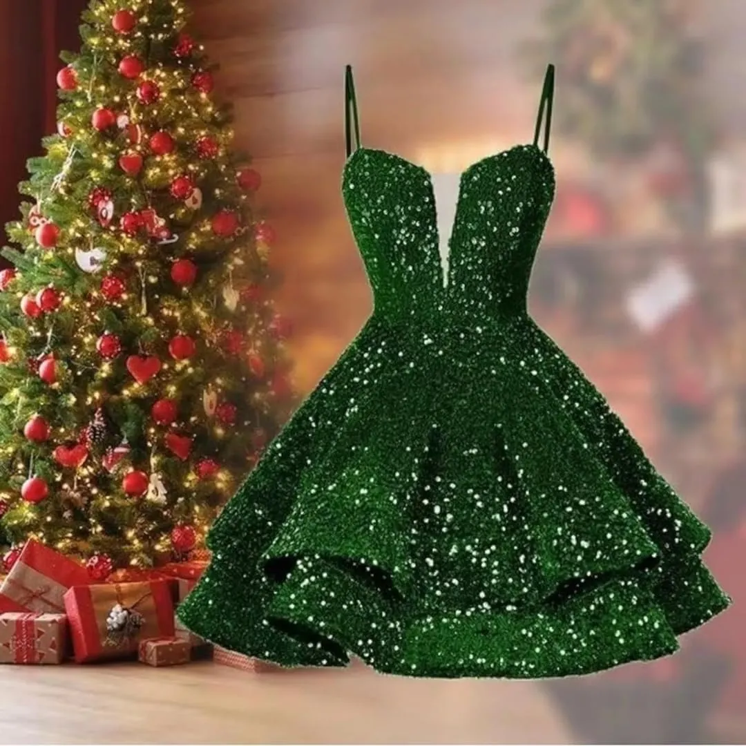 RSOETOO Sequin Short Homecoming Dress for Teen Sparkly Prom Dresses Sweet 16 Photo Shoot Cocktail Gowns RO058