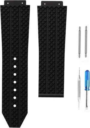 Rubber Watch Band Without Buckle Compatible for Hublot Big Bang 19mmx 25mmx 22mm Silicone Strap Replacement for men and women wirst watchband
