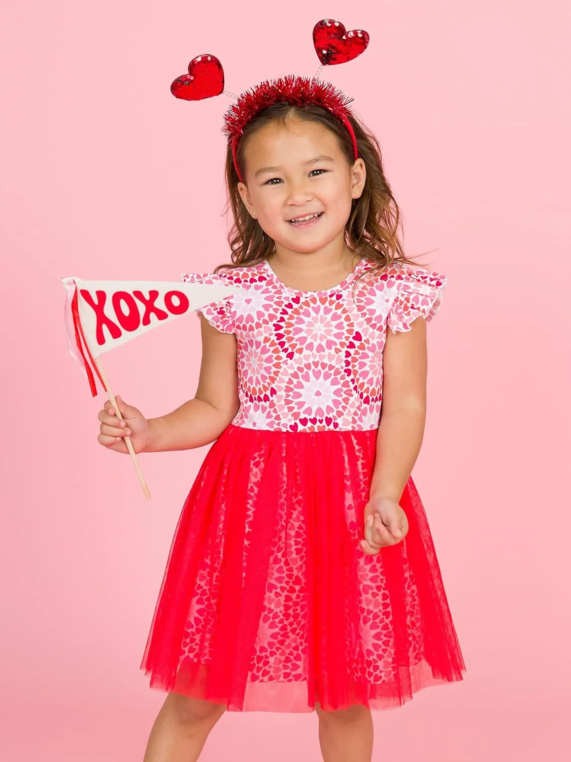 RuffleButts Baby/Toddler Girls Flutter Tulle Twirl Dress