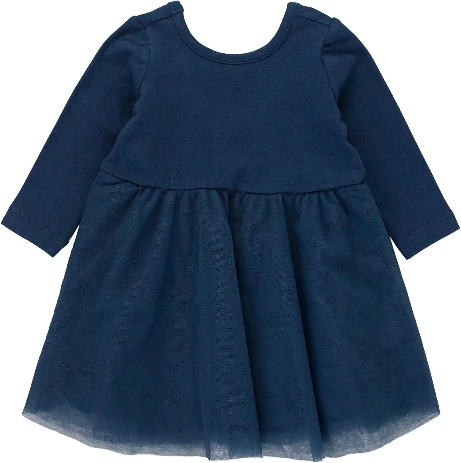 RuffleButts Baby/Toddler Girls Long Sleeve Tulle Twirl Dress