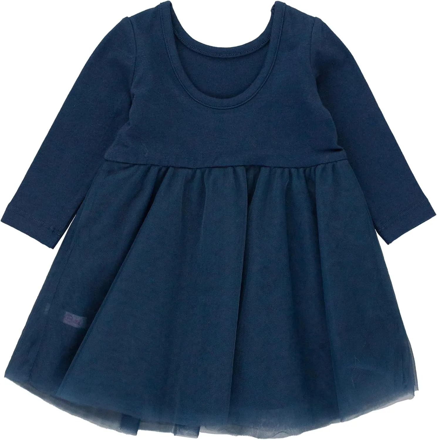 RuffleButts Baby/Toddler Girls Long Sleeve Tulle Twirl Dress