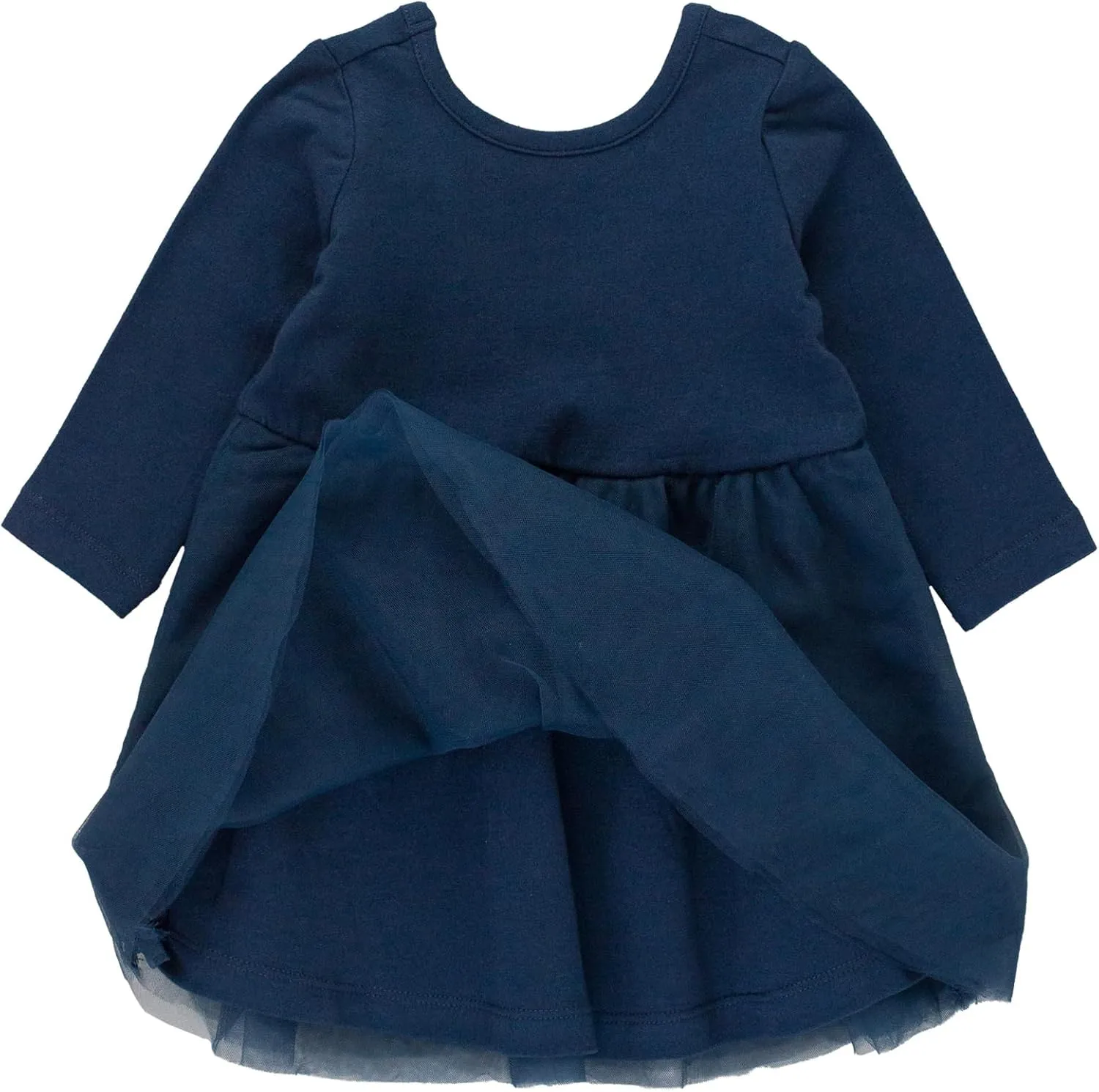 RuffleButts Baby/Toddler Girls Long Sleeve Tulle Twirl Dress