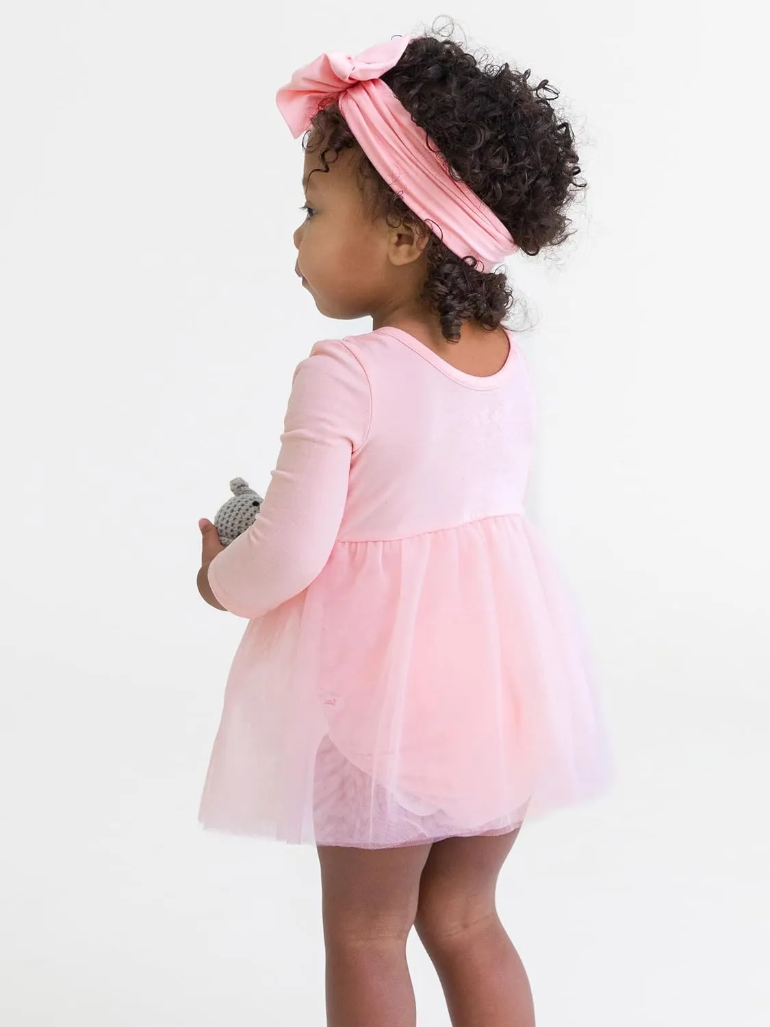 RuffleButts Baby/Toddler Long Sleeve Tulle Skirted Romper