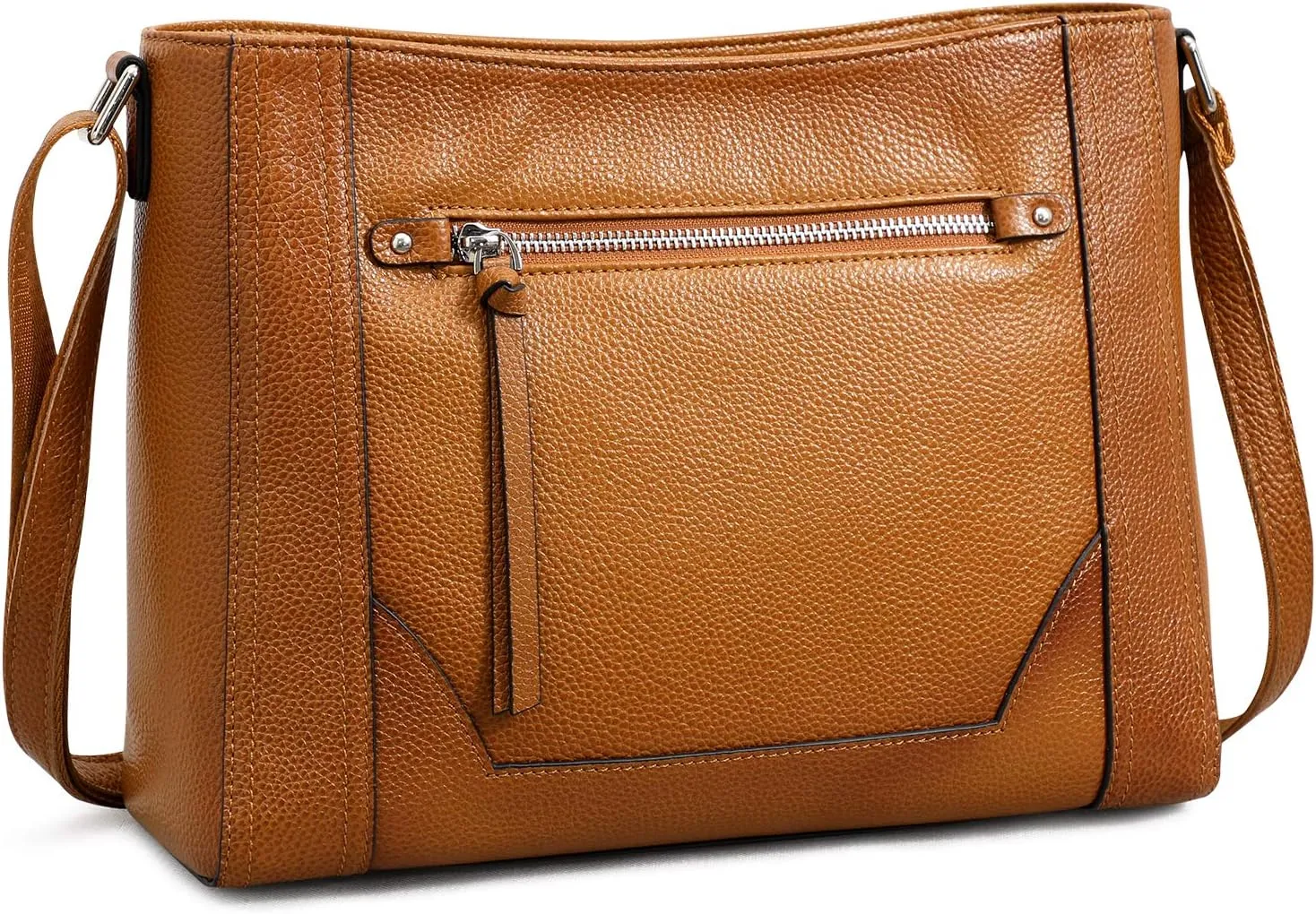 S-ZONE Medium Women Genuine Leather Crossbody Bags Cowhide Shoulder Handbag Ladies Purse