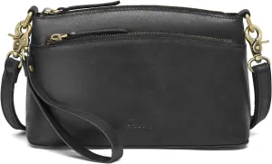 S-ZONE Small Genuine Leather Crossbody Bags for Women Purse and Handbag Wristlet