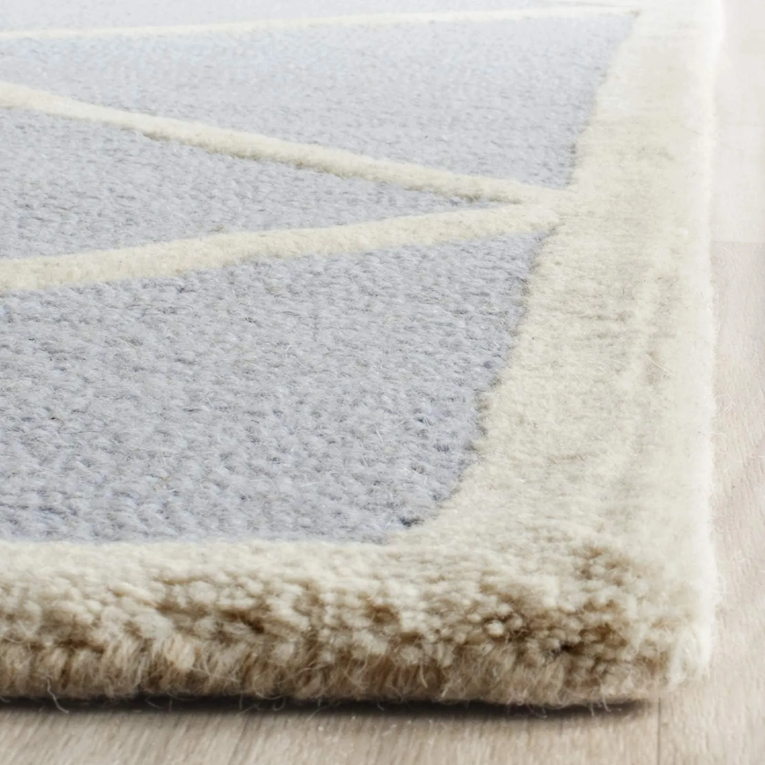 SAFAVIEH Cambridge Collection 2' x 3' Light Blue/Ivory CAM136A Handmade Moroccan Trellis Premium Wool Accent Rug