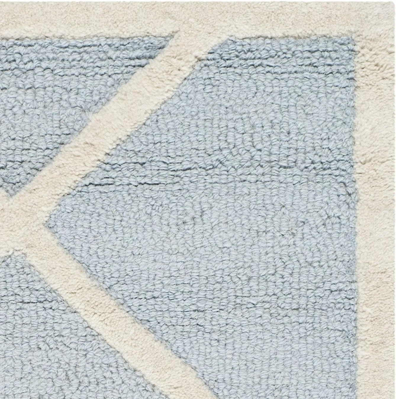 SAFAVIEH Cambridge Collection 2' x 3' Light Blue/Ivory CAM136A Handmade Moroccan Trellis Premium Wool Accent Rug