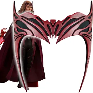 Scarlet Witch Headpiece Crown Cosplay 2021 TV Shows WandaVision Wanda Maximoff Superwoman Mask Halloween Costume Accessories