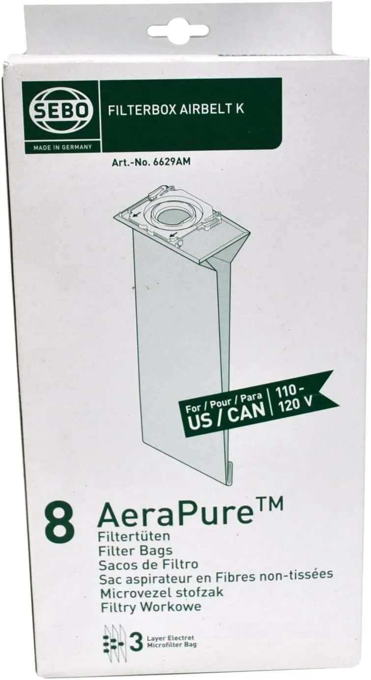 Sebo Air Belt Type K Upright Vacuum Cleaner Bags
