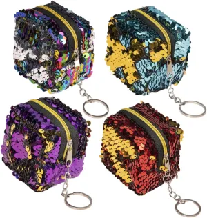Sequin Coin Purse Set Zippered Mini Wallet Short Purse Change Bag Sequin Wallet Key Storage Stylish and Portable Random Color