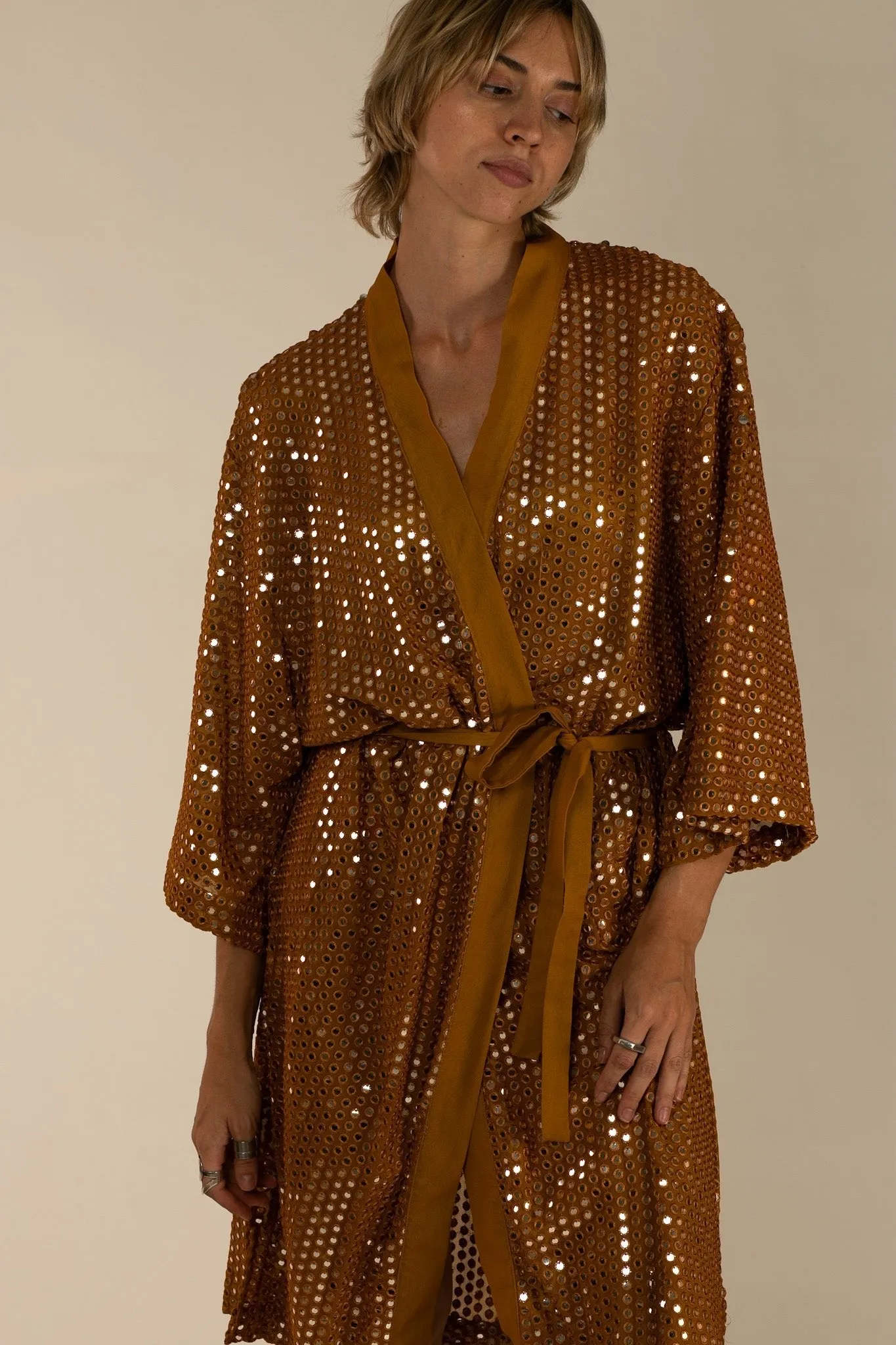 SEQUIN EMBELLISHED NOVELTY KIMONO NOVA