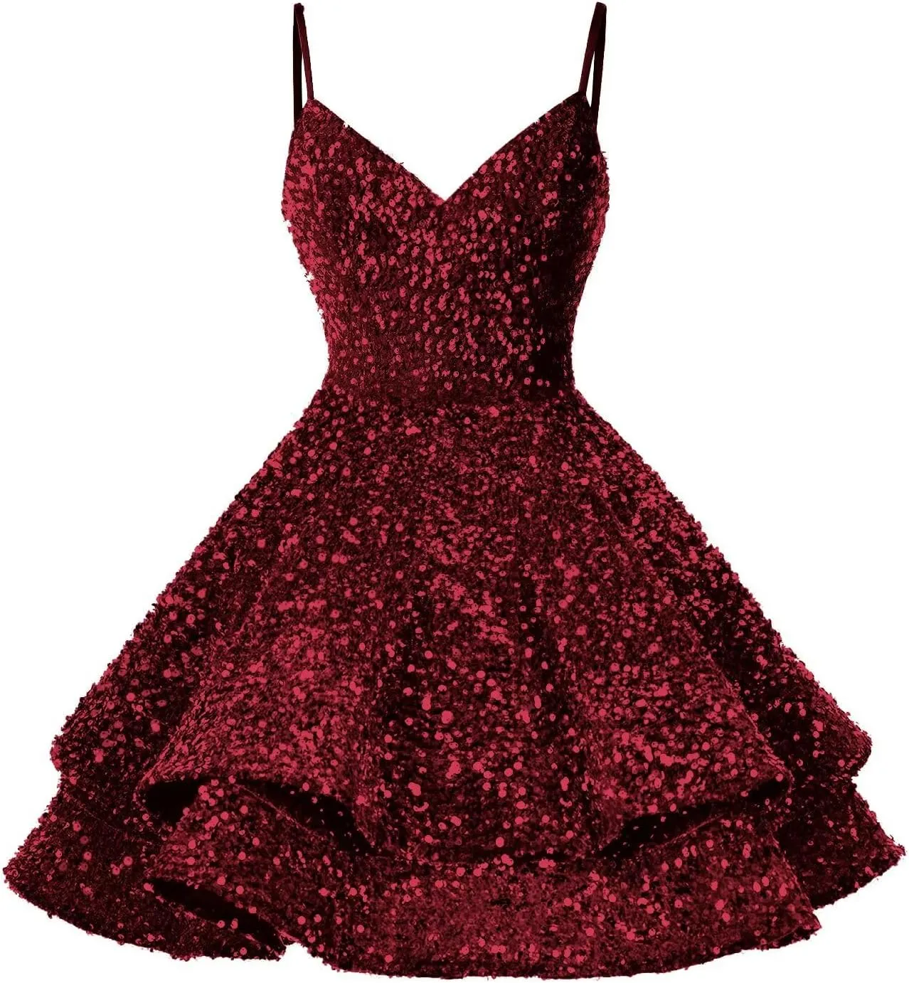 Sequin Homecoming Dresses for Teens Short Prom Dress 2025 Sparkly V Neck Formal Cocktail Party Dress