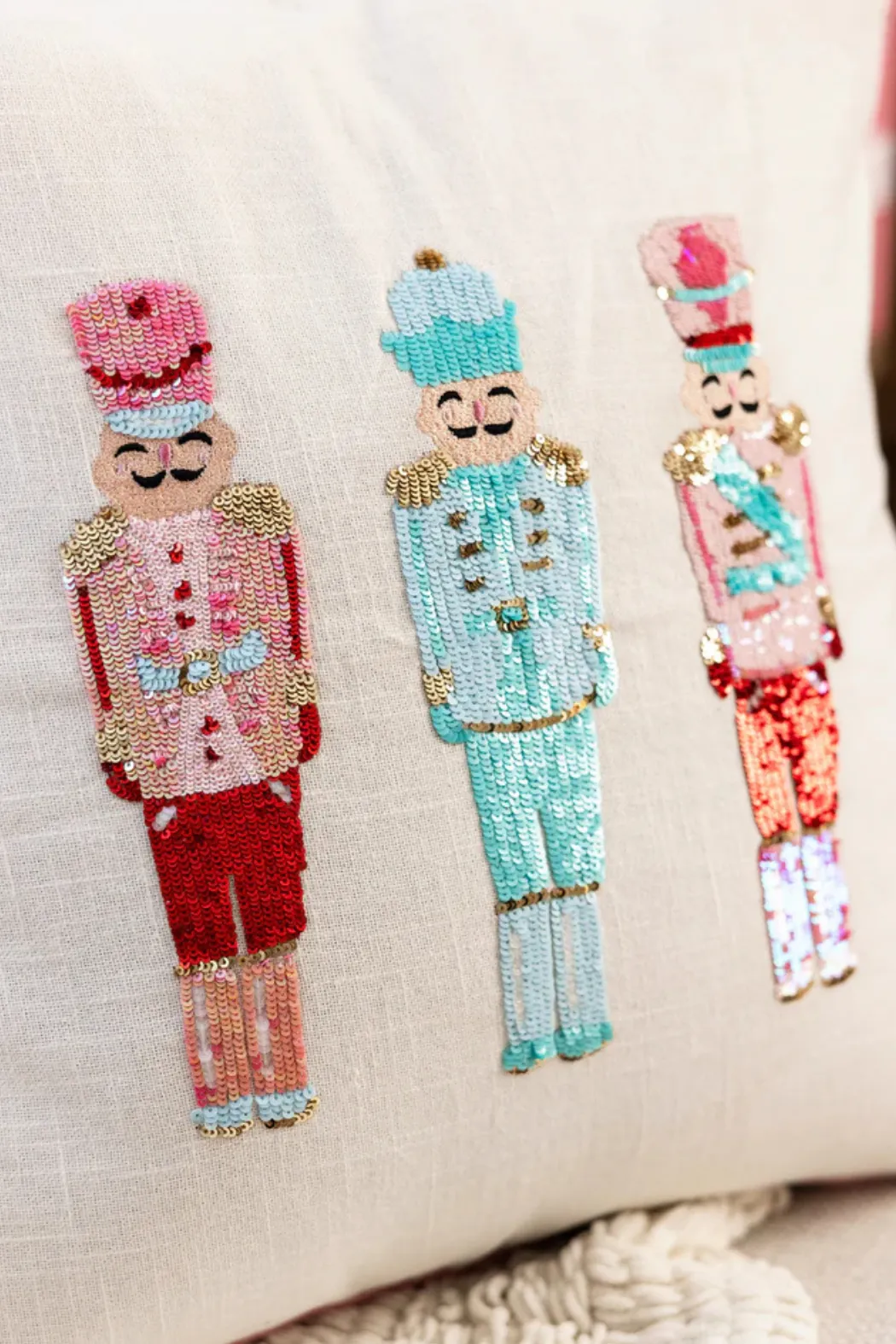 Sequin Nutcracker Pillow