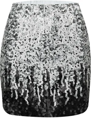 Sequin Skirt Women's Party Short Sparkly Glitter Mini Skirt for Club Night Out