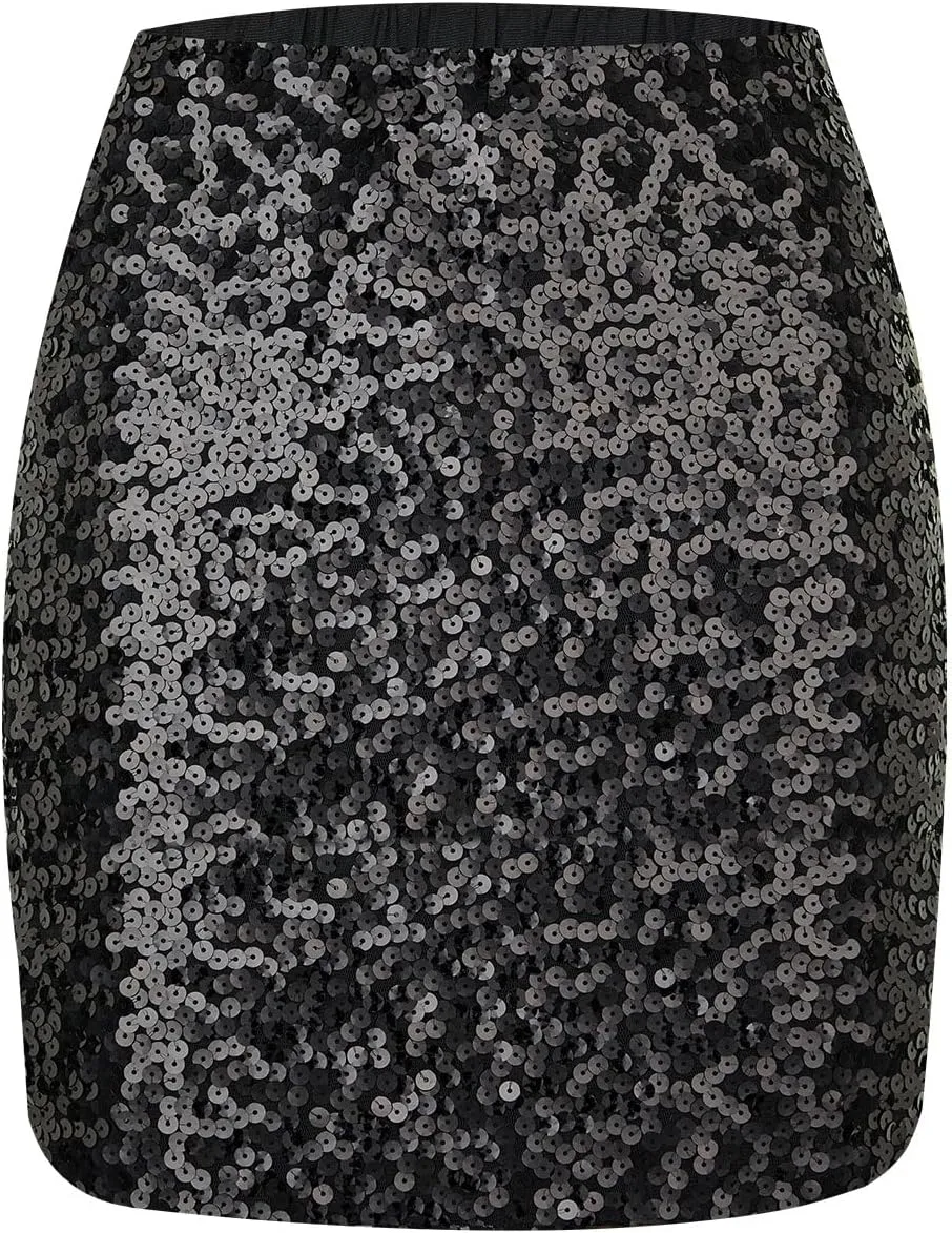 Sequin Skirt Women's Party Short Sparkly Glitter Mini Skirt for Club Night Out