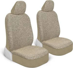 Sequin Tweed Bling Car Seat Covers, 2 Pack Black Seat Covers for Cars with Shiny Bling Detail, Cute Automotive Interior Protectors for Trucks Van SUV, Car Accessories for Women
