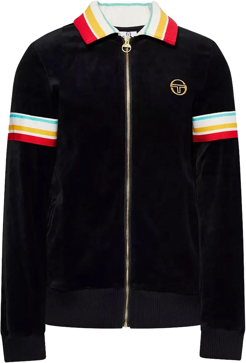 Sergio Tacchini Slice Velour Track Top, Black