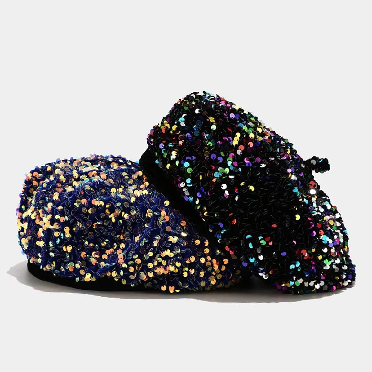 seven wolves Women's Fashion Fun Sparkle Sequins Shimmer Stretch Beret Beanie Hat
