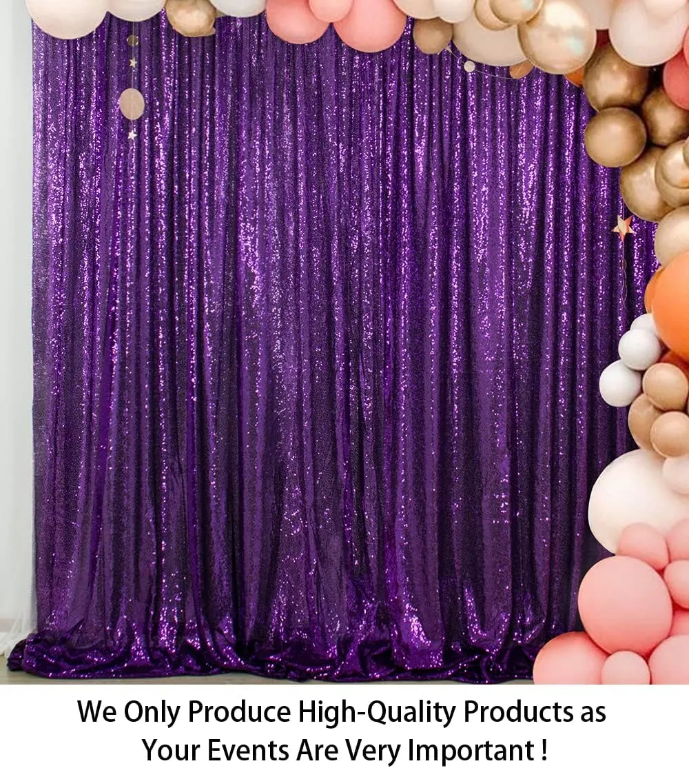 ShinyBeauty Sequin Backdrop 7FTx7FT Royal Purple Sequin Fabric Backdrop Drapes Sparkle Backdrop for Photoshoot Glitter Backdrop for Birthday Party Shimmer Backdrop Background