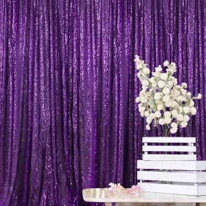 ShinyBeauty Sequin Backdrop 7FTx7FT Royal Purple Sequin Fabric Backdrop Drapes Sparkle Backdrop for Photoshoot Glitter Backdrop for Birthday Party Shimmer Backdrop Background