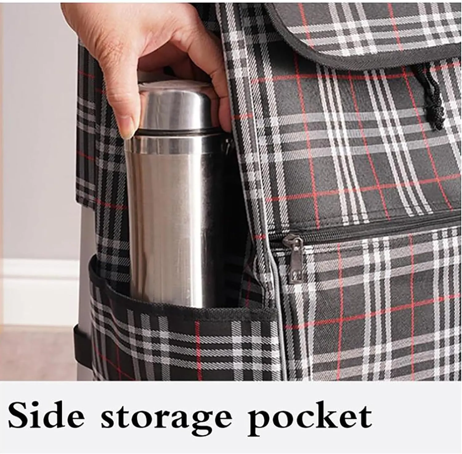 Shopping Cart Replacement Bag, Waterproof Oxford Cloth Replacement Bag, Shopping Trolley Replacement Bag with Side Pocket(D)