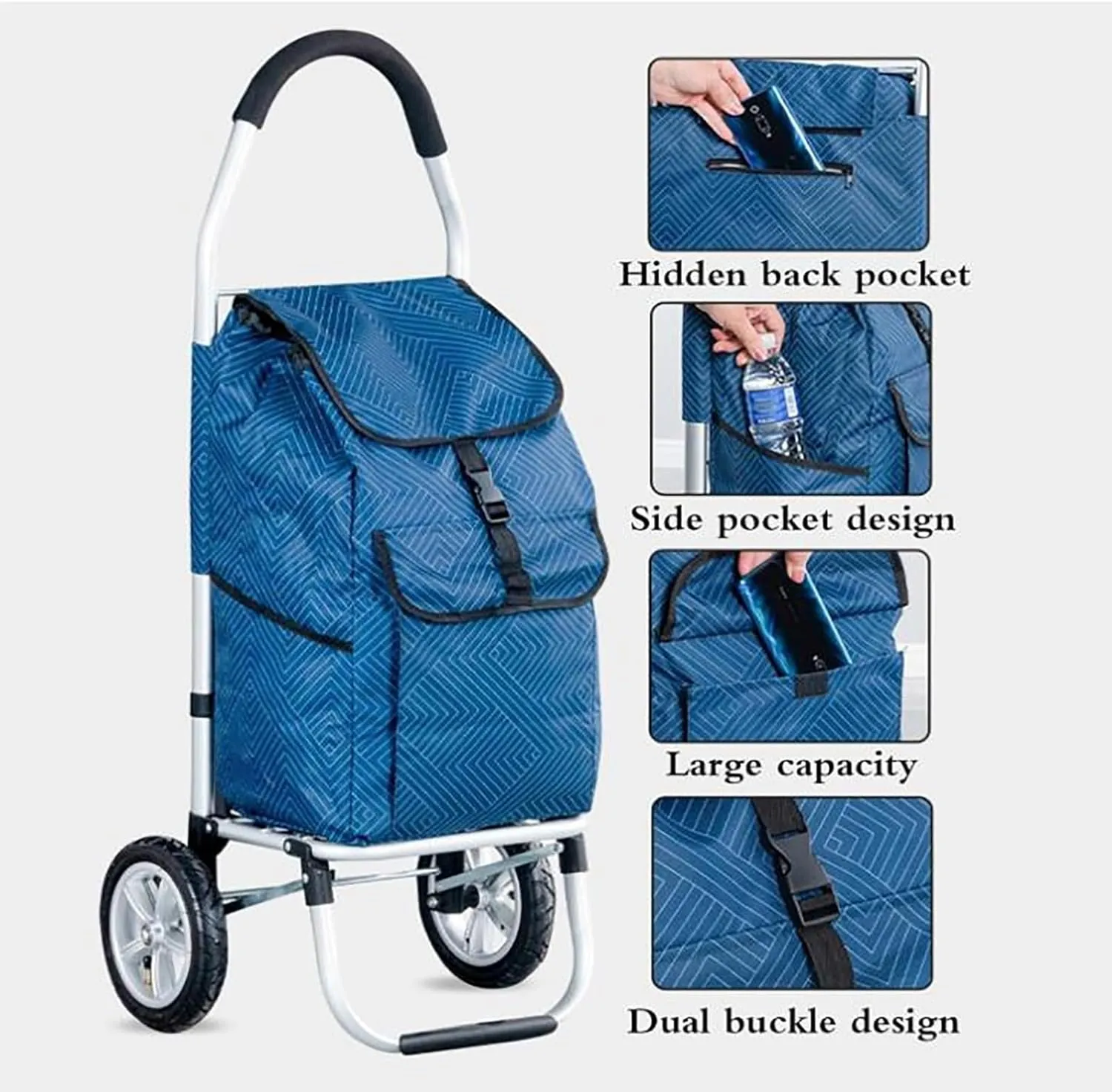 Shopping Cart Replacement Bag, Waterproof Oxford Cloth Replacement Bag, Shopping Trolley Replacement Bag with Side Pocket(D)