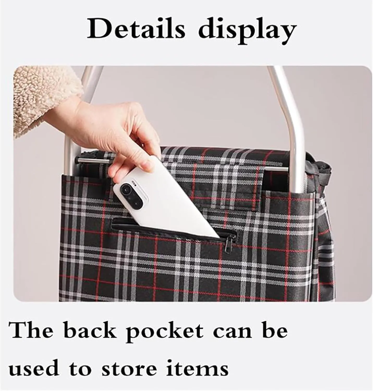 Shopping Cart Replacement Bag, Waterproof Oxford Cloth Replacement Bag, Shopping Trolley Replacement Bag with Side Pocket(D)