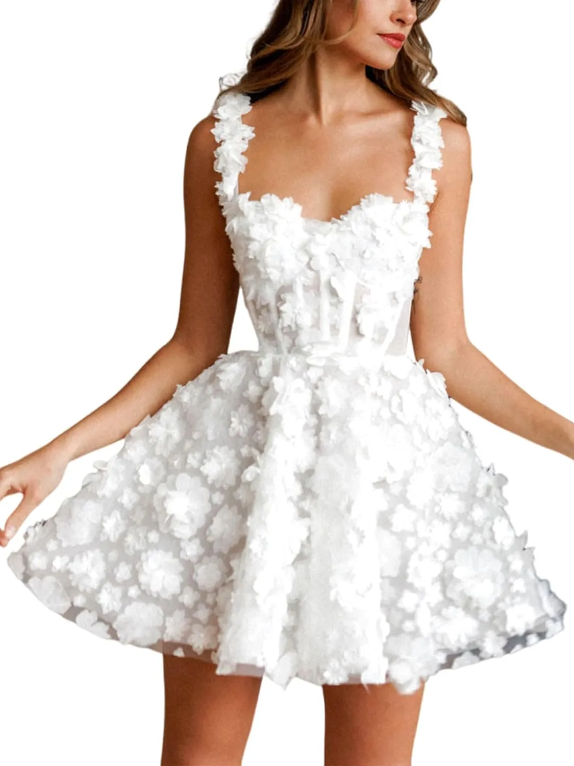 Short Wedding Dresses for Bride Lace Tulle Bridal Gown Corset Reception Engagement Dress