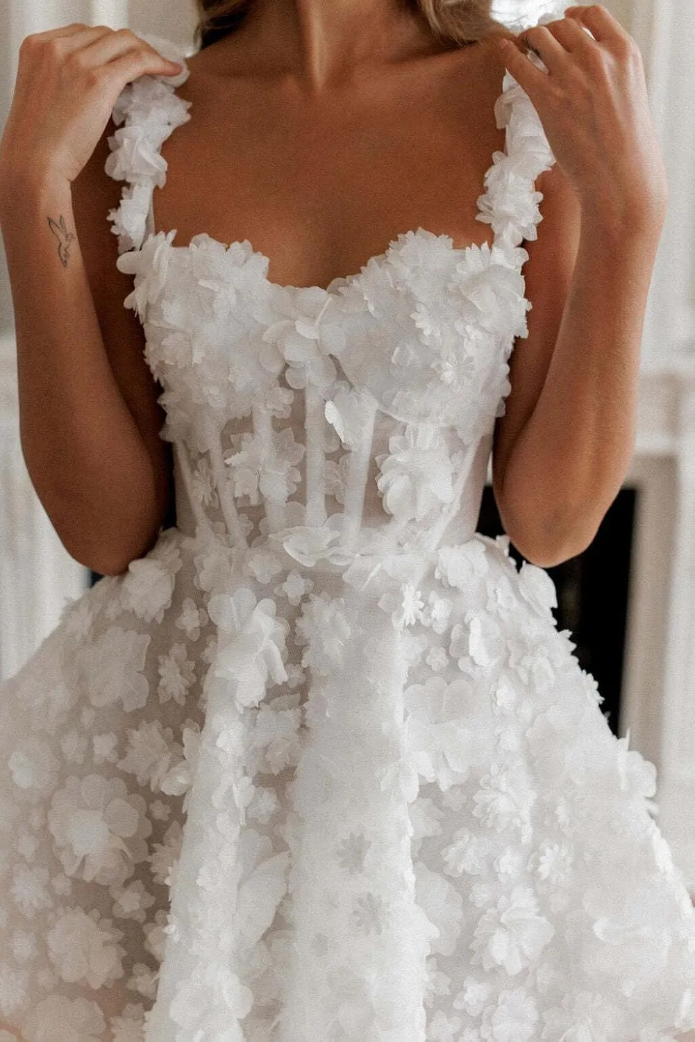 Short Wedding Dresses for Bride Lace Tulle Bridal Gown Corset Reception Engagement Dress